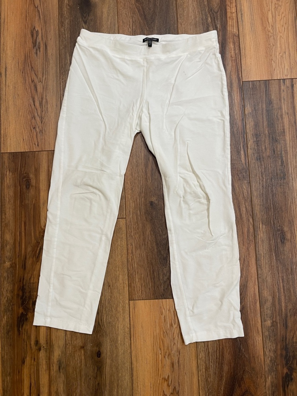 Eileen Fisher Cream Straight-Leg Pants